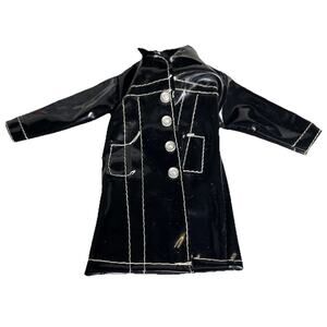Vintage Barbie Clone Maddie Mod Black Shiny Raincoat VHTF Retro Fashion Wear